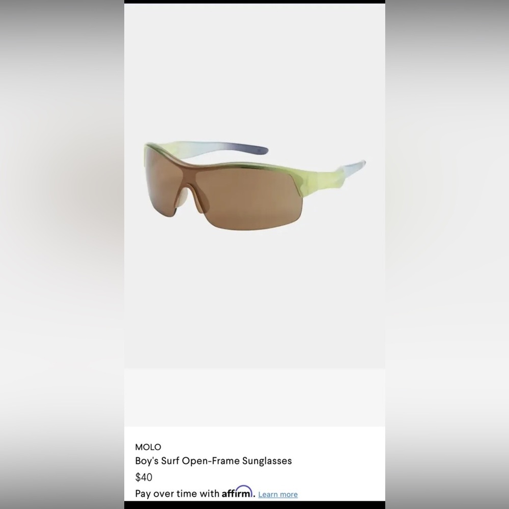 Brand New And Authentic!!! Molo Boy’s surf open frame sunglasses